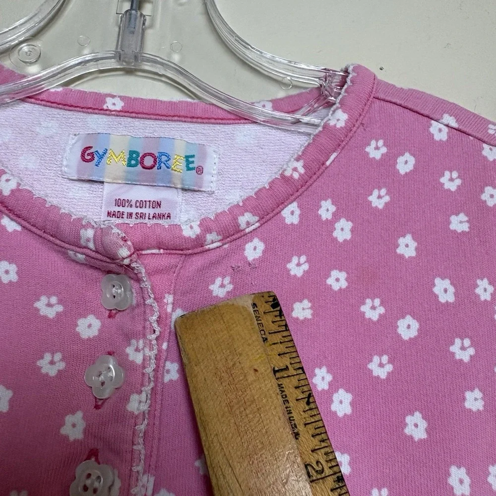 Vintage 1996 Gymboree Flower Party Dress Pink Floral Rainbow Tag Size Small 18M